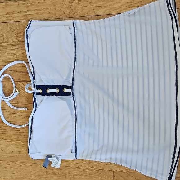Sperry Navy and White Striped Halter Tank Swim Top L - Picture 7 of 10